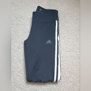 Adidas Kids Black Joggers with White Stripes